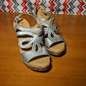 B.O.C silver wedge sandals
